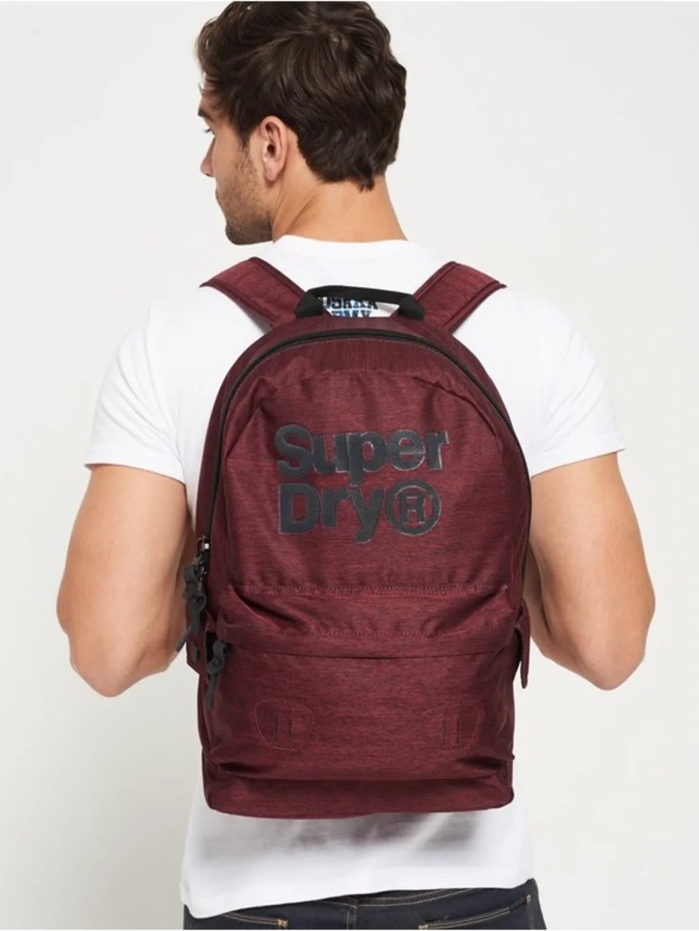 Superdry Burgundy or Dark Red Backpack with Signature Logo